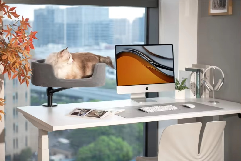 Cat Bed for DeskPerfect Cat Hammock for Home Office Desk Nest Rotable Adjustable